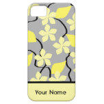 Flores amarillas y grises. Estampado de flores. Pe iPhone 5 Case-Mate Coberturas