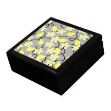 Flores amarillas y grises. Modelo floral Caja De Joyas