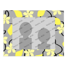 Flores amarillas y grises. Modelo floral Tarjetas Postales