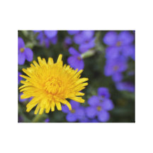 Flores, amarillo y púrpura impresion de lienzo