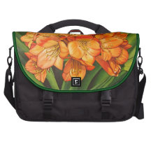Flores anaranjadas bolsas para portátil