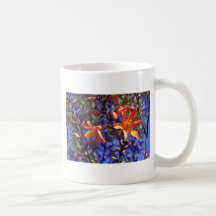 Flores anaranjadas de Crocosmia Tazas De Café