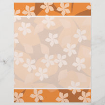 Flores anaranjadas. Modelo floral retro Tarjeton