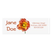 Flores anaranjadas plantilla de tarjeta de negocio