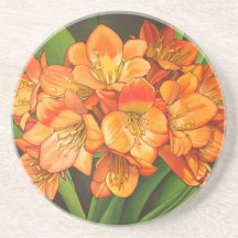 Flores anaranjadas posavasos diseño