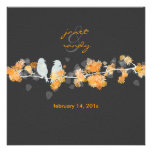 Flores anaranjados+color de fondo del amor birds/D Anuncios