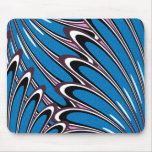 Flores azules abstractas con el mousepad rosado