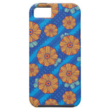 Flores azules de Boho iPhone 5 Case-Mate Funda