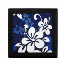 Flores azules de Hawaii Caja De Regalo