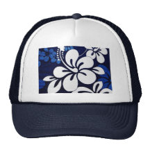 Flores azules de Hawaii Gorro De Camionero