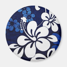 Flores azules de Hawaii Imán De Nevera