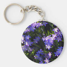 Flores azules de la primavera de la esquila llavero personalizado
