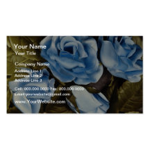 Flores azules de los rosas de la aguamarina tarjetas de visita
