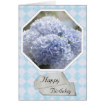 Flores azules del Hydrangea de los diamantes Felicitacion