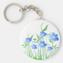 Flores azules llavero personalizado
