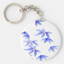 Flores Azules Llaveros Personalizados