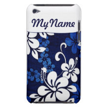 Flores azules personalizadas de Hawaii iPod Touch Case-Mate Cárcasa