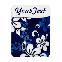Flores azules personalizadas de Hawaii Imán