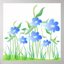Flores azules impresiones