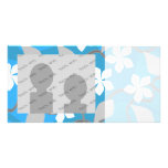 Flores azules y blancas. Modelo floral Tarjetas Fotográficas