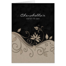 Flores beige del negro de la tarjeta de felicitaci