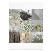 Flores blancas comunicado personalizado