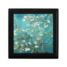 Flores blancas del arte de los flores de la almend cajas de joyas