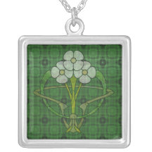 Flores blancas del diseño floral tres célticos del grimpola