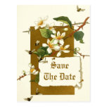 Flores blancas del vintage que casan reserva la fe postales