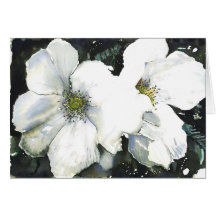 Flores blancas tarjeta