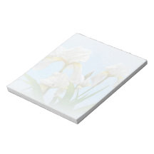 Flores blancos del iris barbudo blocs de notas