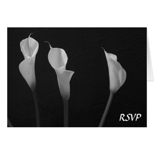 Flores blancos y negros RSVP Tarjeta