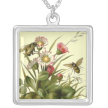 Flores bonitas y collar de la plata esterlina de l