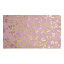 Flores bordadas rosa tarjeta de visita