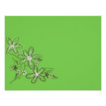 Flores bosquejadas verdes caprichosas RSVP invitaciones