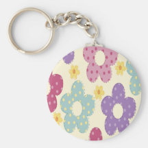 Flores coloridas llavero personalizado