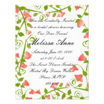 Flores coralinos del guisante de olor invitaciones