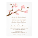 Flores de cerezo en blanco invitación personalizada