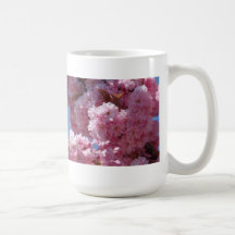 Flores de cerezo rosadas taza
