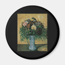 Flores de Cezanne en un florero azul Iman