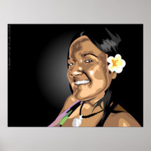 Flores de la isla en su pelo impresiones