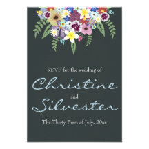 Flores de la primavera, 3.5x5 RSVP Invitaciones Personalizada