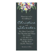 Flores de la primavera, boda 4x9.25 invitación personalizada
