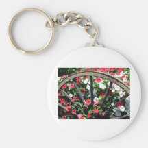 Flores de la rueda de carro llaveros personalizados