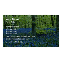 Flores de maderas del Bluebell de la aguamarina Plantillas De Tarjetas Personales