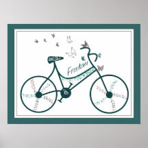 Flores de mariposas y fans delicadas de la bici de posters
