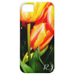 flores de oro del tulipán iPhone 5 funda