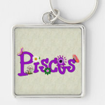 Flores de Piscis Llavero Personalizado