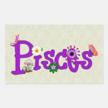 Flores de Piscis Rectangular Pegatina