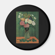 Flores de Rousseau en un florero Imán De Frigorifico